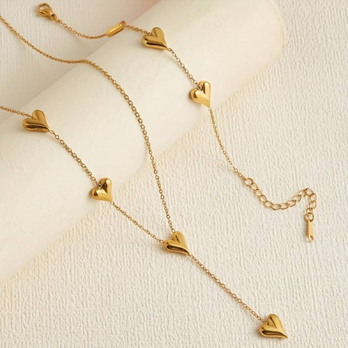 Elegant 316L Stainless Steel Heartline Necklace & Bracelet Set