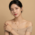 Elegant 316L Stainless Steel Heartline Necklace & Bracelet Set