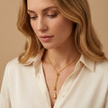 Golden Dew Drop Lariat Necklace