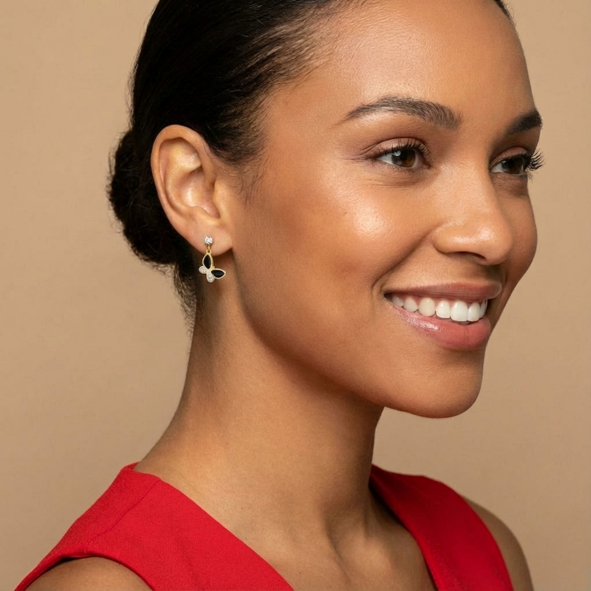 Noir Butterfly Crystal Drops