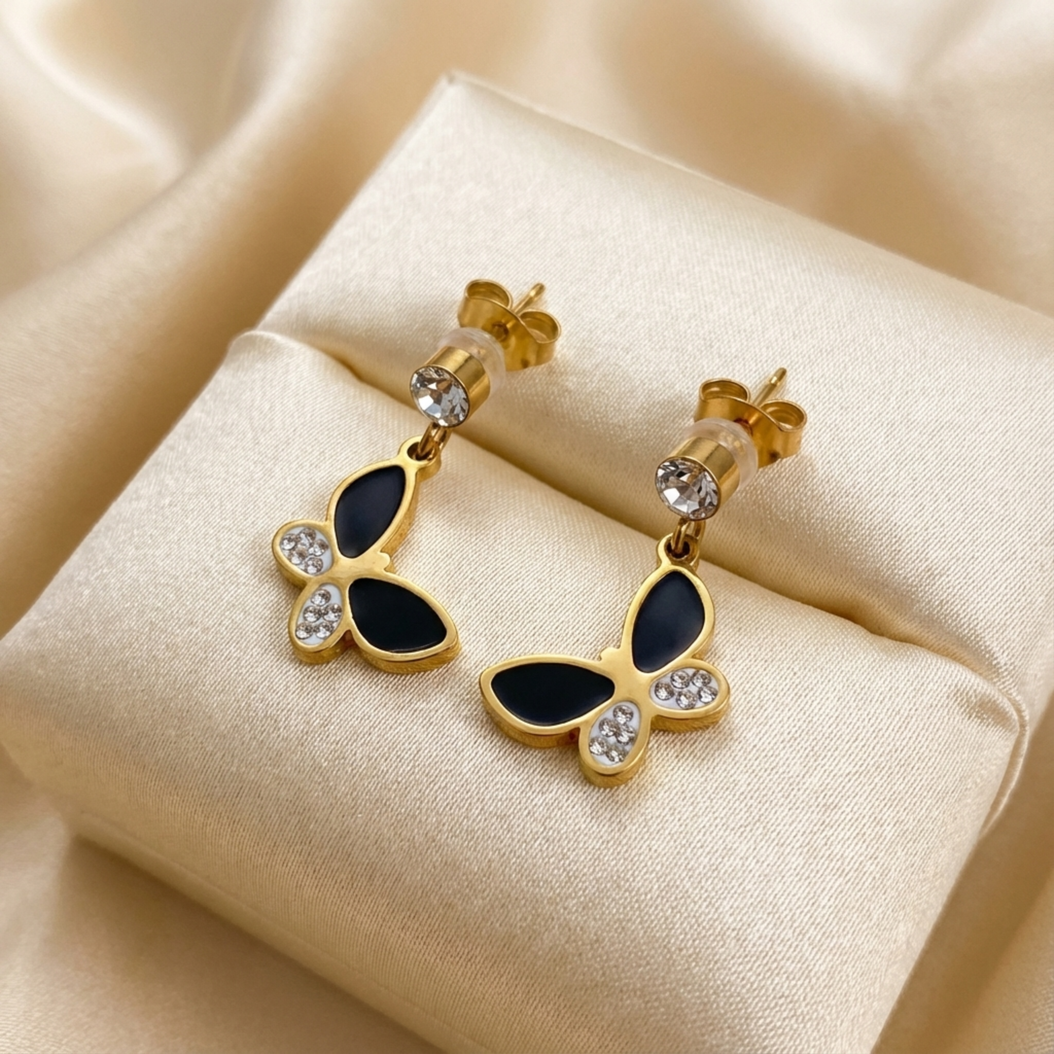 Noir Butterfly Crystal Drops