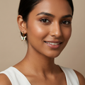 Metamorphosis Butterfly Huggies – Emerald Green & Mother-of-Pearl Gold Earrings