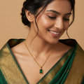 Minimalist Green Sparkle Pendant Necklace