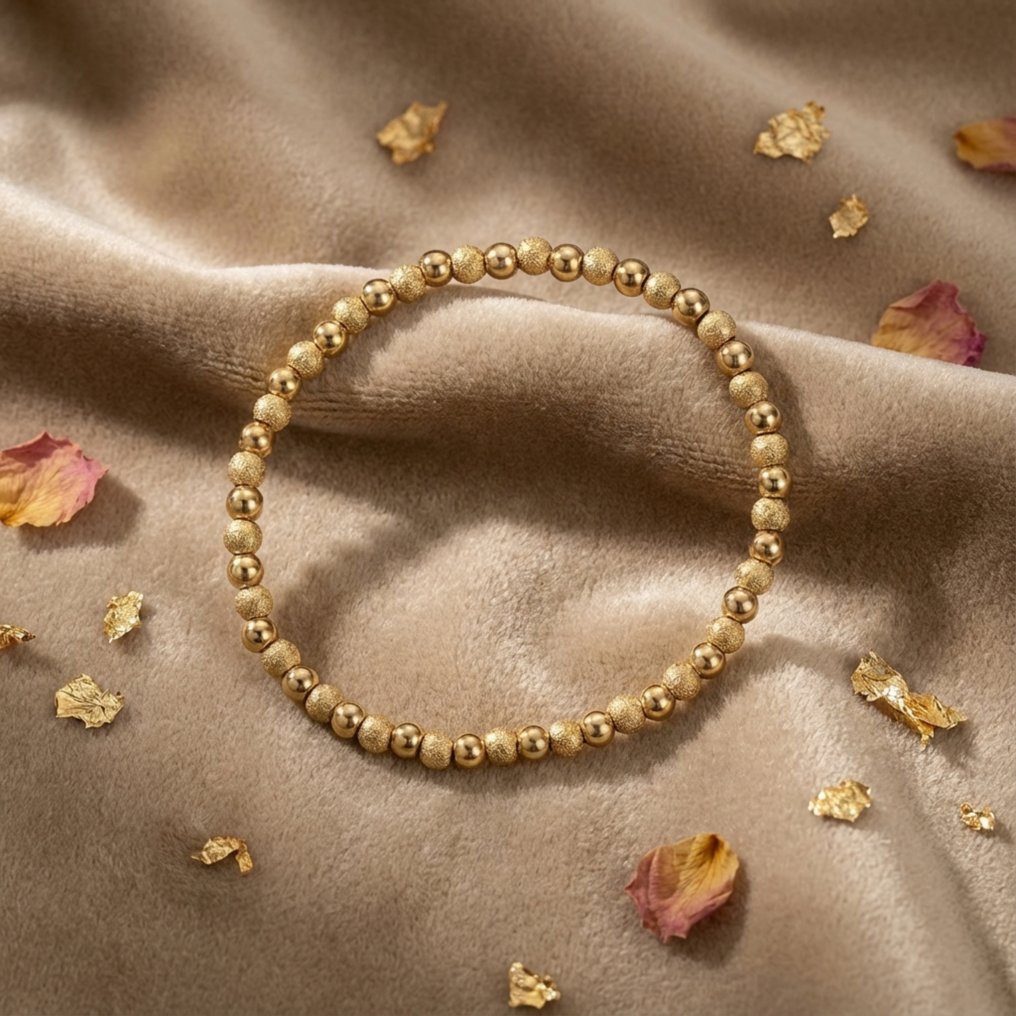 The Golden Stardust Beaded Bracelet – Waterproof & Durable