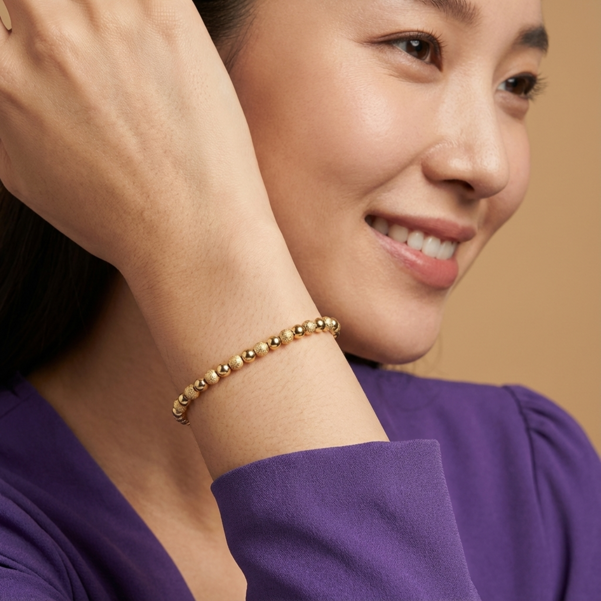 The Golden Stardust Beaded Bracelet – Waterproof & Durable
