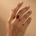 Crimson Embrace Open Ring
