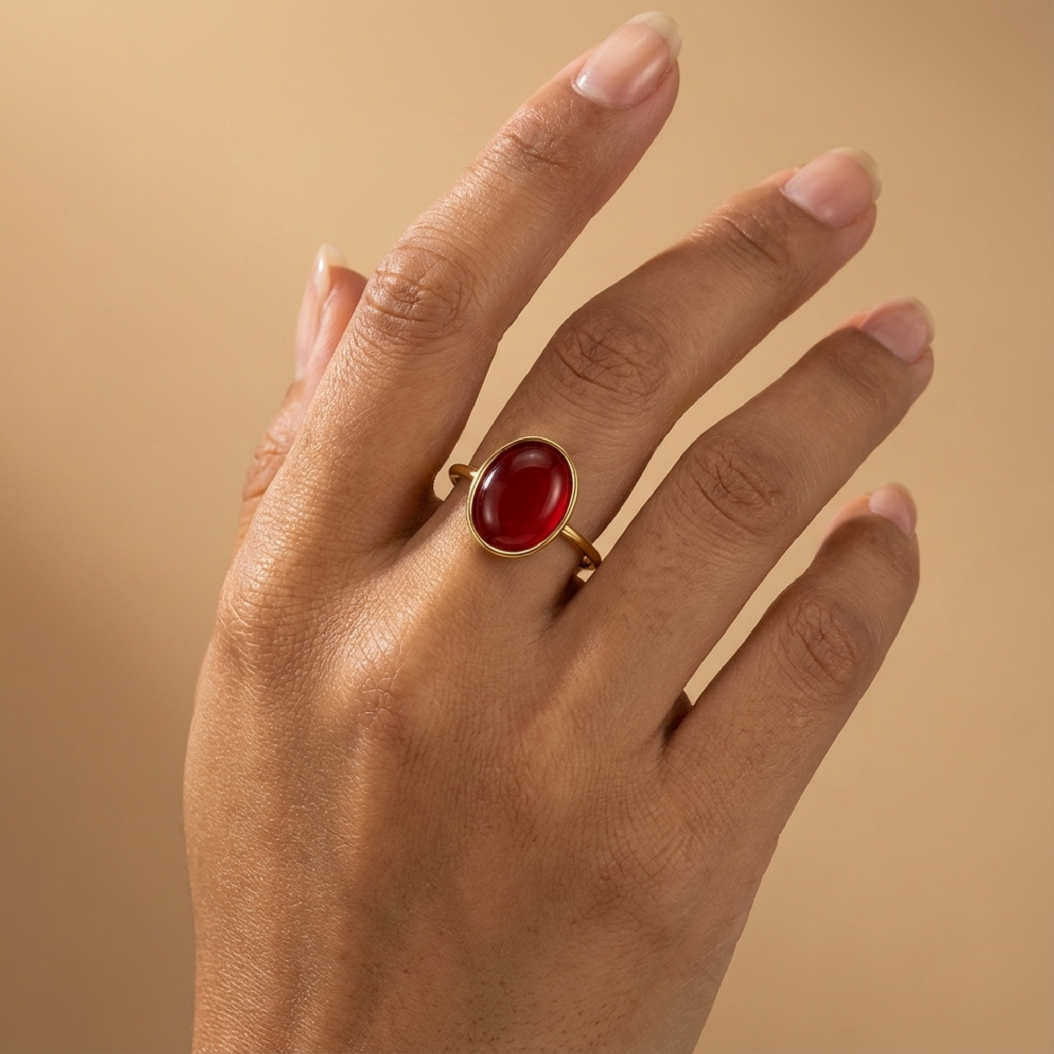 Crimson Embrace Open Ring